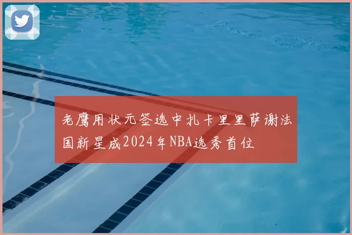老鹰用状元签选中扎卡里里萨谢法国新星成2024年NBA选秀首位